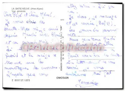 La Batie-Neuve (Htes-Alpes) — Ogólny widok — drukarz Combier (71, S.A.L.) — Rewers