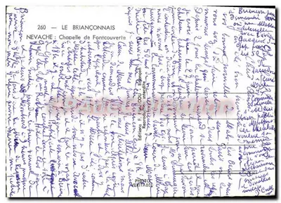 Névache — Capela de Fontcouverte — Edições F. Francou — Verso