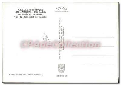 Aubenas - Cidade feudal — Vista do Rond-Point de l'Airette — Editor LUMICAP — Verso