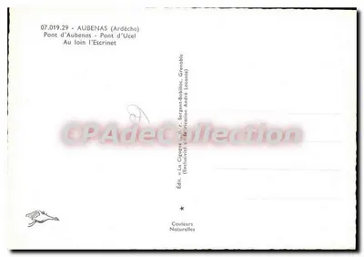 Aubenas - Ponte de Ucel ao longe o Escrinet — La Cigogne, n° 07.019.29 — Verso
