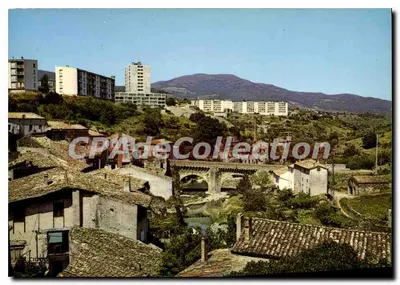 Privas (Ardèche) — O Ponte Louis XIII sobre a Ouvèze, contraste entre a cidade antiga e a nova — Edições 'LA CIGOGNE', Lyon