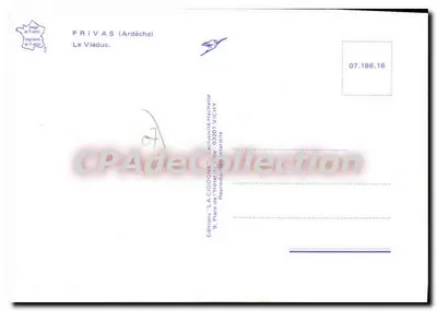 Most nad Privas — Ardèche — Wydawnictwo 'LA CICOGNE' — Rewers