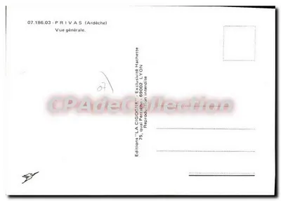 Privas — Vista Geral — Edições 'La Cigogne', Lyon — Verso
