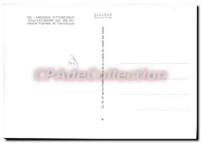 Camping municipal Vals-les-Bains — Ardeche — Éditeur Elnacap — Verso