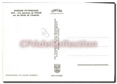 Vogüé — Vista geral das margens da Ardèche — IRIS — Verso