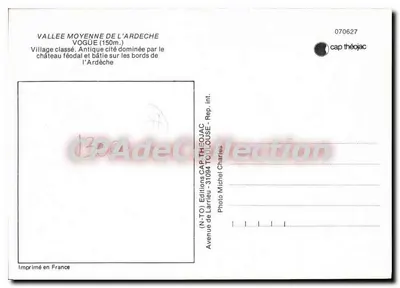 Bilhete postal antigo Vallee moyenne de l'Ardeche Vogue Village classe Antique cite dominee par le chateau feodal et b — Verso