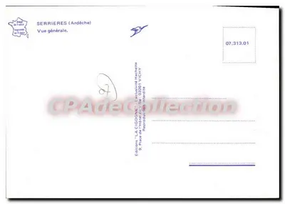 SERRIERES (Ardèche) — Vista general — Ediciones 'LA CIGOGNE' — Reverso