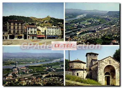 Le Teil (Ardèche) — vista panorâmica e igreja — Éditions Hachette