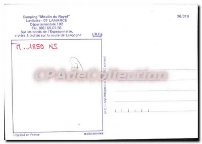 Camping 'Moulin du Rayol' — Lavilatte - 07 LANARCE — IRIS — Verso