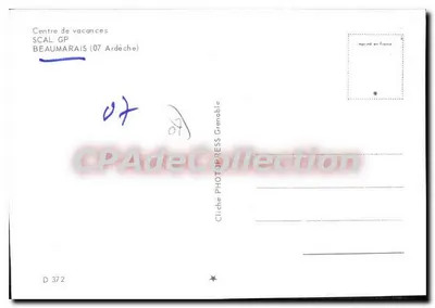 Zamek przykryty trawą — Centrum wakacyjne SCAL GP — Beaumarais (07 Ardèche) — Rewers