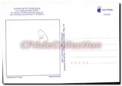 Balazuc — aldeia situada sobre a Ardèche — Edições CAP THÉOJAC — Verso