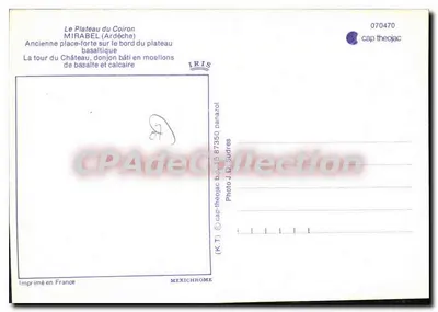 Plateau del Coiron — Mirabel (Ardèche) — cap theojac n°070470 — Verso