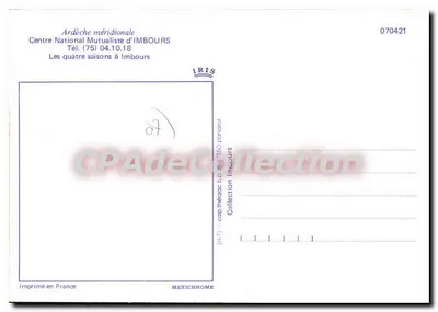 As quatro estações em Imbours — Ardèche meridional — editor MEXICHROME, n° 070421 — Verso