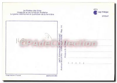 Fazenda tradicional — Le Plateau des Gras, Ardèche — Éditions de Larrieu — Verso