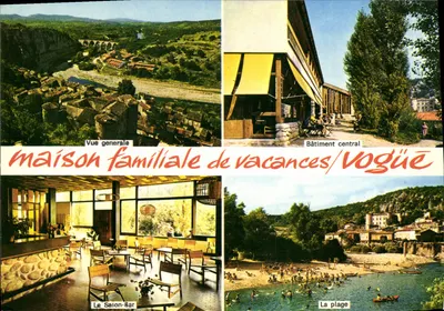 Casa de férias familiar/Vogüé — Vista geral, Edifício central, O Salão-Bar, A praia — ARDECHE MERIDIONALE