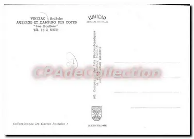 Vinezac - Ardèche — Gościniec i Obozowisko Cotes 'Les Routiers' — Mexichrome — Rewers