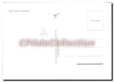 Les Vans (Ardèche) — rua com balcão e relógio de parede — Edição La Cigogne, série 07 334 03 — Verso