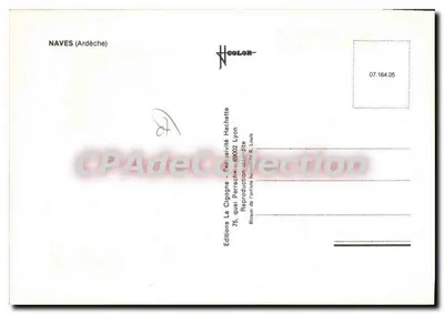 Navès — widok panoramiczny, średniowieczna brama, kościoł — Wydawnictwo La Cigogne — Rewers