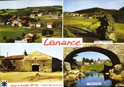 Lanarce — Vista geral, Rocher Roncoubier, Auberge de Peyrebeille, L'Espezonnette — Elnacap