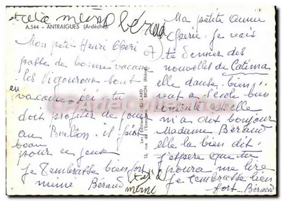 Antraigues — Vivarais — Les Éditions de Cellard, Bron — Verso
