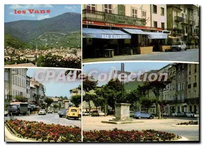 Les Vans — vista panorâmica e rua principal — Ed. J. CÉLLARD