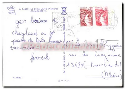 Le Cheylard — A Velha Cidade — Ed. J. Cellard, n° A.1682 — Verso