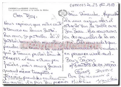 Charmes-sur-Rhône — Widok z lotu ptaka i dolina Rhône — Wydawca Cinq — Rewers