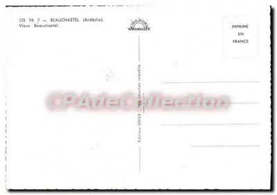 Velho Beauchastel — Ardèche — Edições SOFER — Verso