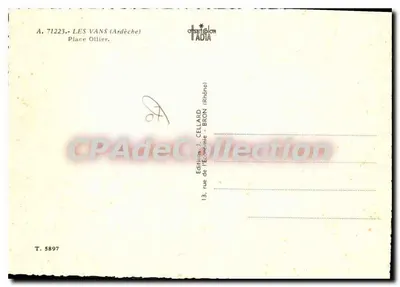 Les Vans (Ardèche) — Place Ollier — Edições da Economia — Verso