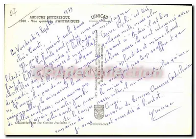 Antraigues — Vista geral — editor LUMICAD — Verso