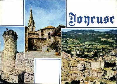 Joyeuseuse — vista panorâmica e monumentos — Imprimerie Médon