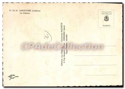 Largentière (Ardèche) — Zamek — Wydawnictwo La Cipriane — Rewers