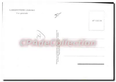 Largentière (Ardèche) — Vista geral — Edições La Cigogne, Échimé Hachette — Verso