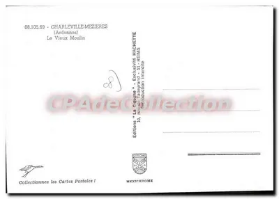 Stary Młyn w Charleville-Mézières — Wydawnictwo 'La Cigogne' — n° 08.105.69 — Rewers