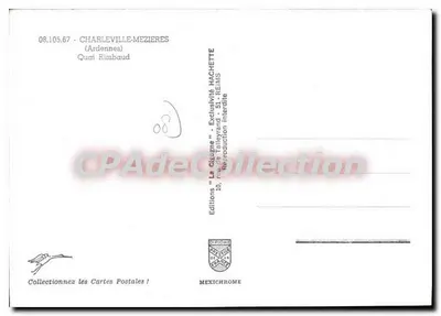 Widok brzegu rzeki — Charleville-Mézières — Wydawnictwo Hachette — Rewers