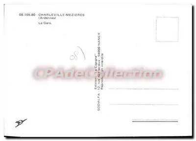 Charleville-Mézières — Stacja — Wydawnictwo 'La Cigogne' — Rewers