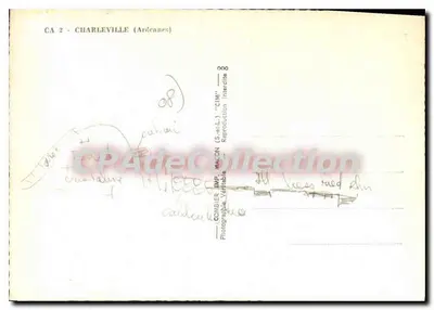 Charleville (Ardennes) — vista aérea e ruas principais — Combiér Imp. Macon (S.a.L.) — Verso