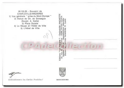 Mézières-Charleville — Widok panoramiczny i zabytki — Wydawnictwo La Cigourne — Rewers