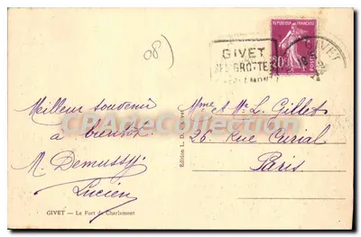 Givet — O Forte de Charlemont — Edição L. Givet — Verso