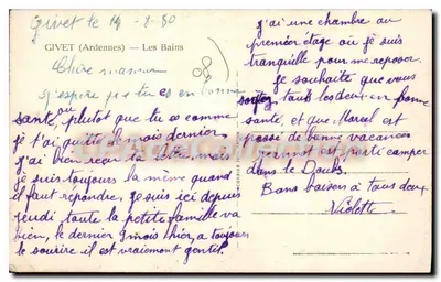 Givert (Ardennes) — Os Banhos — Editor não identificado — Verso