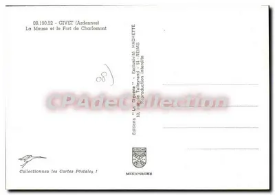 Givet — A Meuse e o Forte de Charlemont — Éditions 'La Gigoigne' HACHETTE — Verso