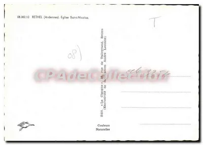 Cygula — Katedra św. Mikołaja w Rethel (Ardennes) — Wyd. Cygula, Reims — Rewers