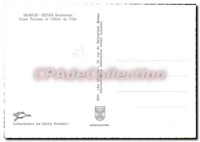 Sedan - Praça Turenne e o Hotel de Ville — editor Mexichrome — Verso