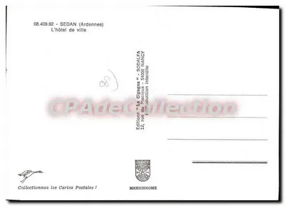 Sedan (Ardennes) — Urząd Miasta — Wydawnictwo 'La Cigogne' NANCY — Rewers