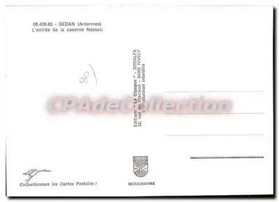Ingresso della caserma Nassau — Sedan (Ardenne) — Edizione 'Le Cigogne' SODALFA — Verso
