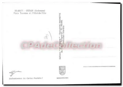 Sedan - Piazza Turenne e Palazzo Municipale — Edizioni 'La Cigogne' n° 08.409.71 — Verso