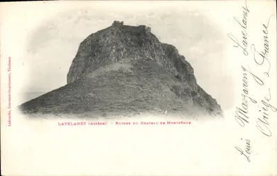 Lavelanet (Ariège) — Ruínas do Castelo de Montségur — Labonche, Gravadores-Imprimadores, Toulouse