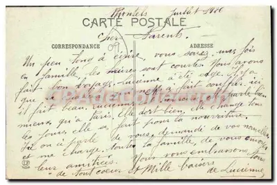 Castelo de Payet, perto de Nescus, a M. de Narbonne — L’Ariège — editor Maurice Lamber, série 513 — Verso
