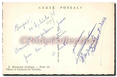 Mirepoix (Ariège) — Ponte do Hers e Castelo de Terride — As Cartas de Albi — Verso