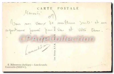 Les Grands Couverts — Mercado coberto — Editor A.P.A. n°9 — Verso
